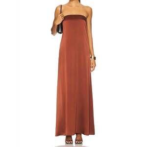 NEW SABLYN arden strapless maxi dress in mahogany